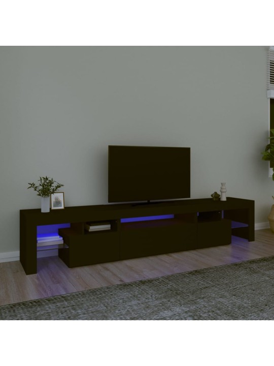 Telerialus LED-tuledega, must, 215x36,5x40 cm