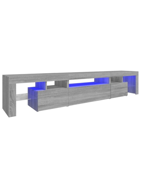 Telerialus LED-tuledega, hall sonoma tamm, 215x36,5x40 cm