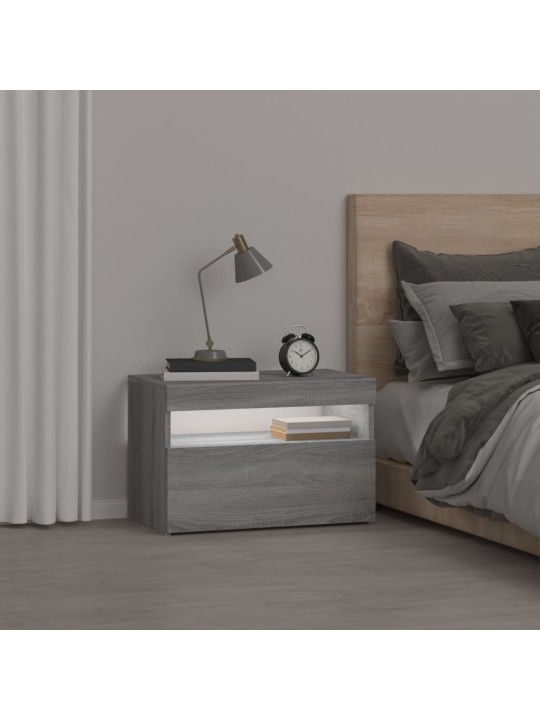 ÖÖKAPP LED-TULEDEGA 2 TK, HALL SONOMA TAMM, 60X35X40 CM
