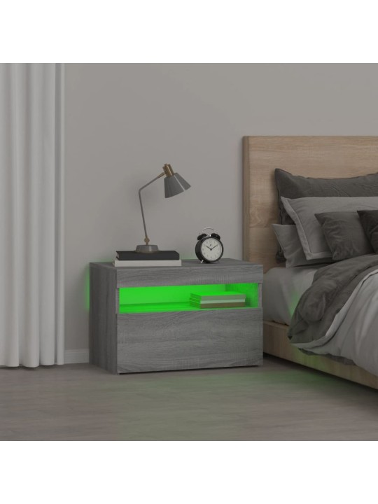 ÖÖKAPP LED-TULEDEGA 2 TK, HALL SONOMA TAMM, 60X35X40 CM