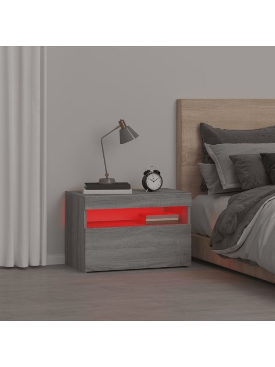 ÖÖKAPP LED-TULEDEGA 2 TK, HALL SONOMA TAMM, 60X35X40 CM