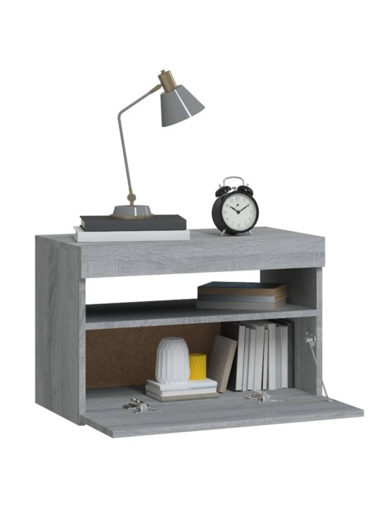 ÖÖKAPP LED-TULEDEGA 2 TK, HALL SONOMA TAMM, 60X35X40 CM