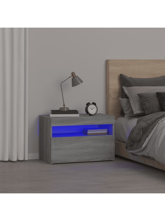 ÖÖKAPP LED-TULEDEGA 2 TK, HALL SONOMA TAMM, 60X35X40 CM