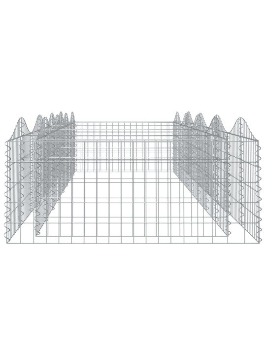 Kaarekujuline gabioon taimelava, 400x100x50 cm, tsingitud raud