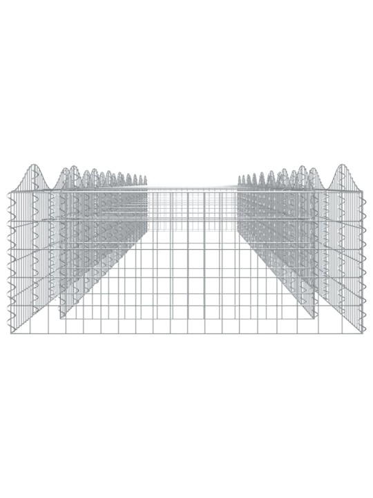 Kaarekujuline gabioon taimelava, 800x100x50 cm, tsingitud raud