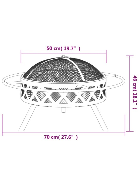 Tulease ahjuroobiga, 70 cm, xxl, teras