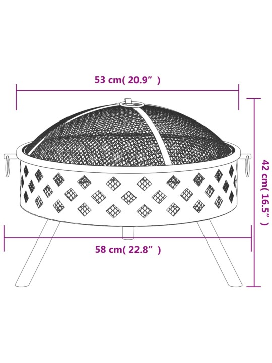 Tulease ahjuroobiga, 58 cm, xxl, teras