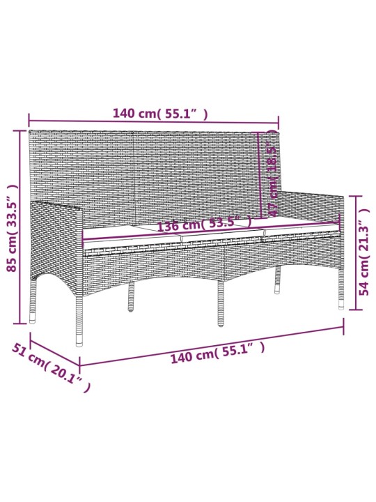 3-kohaline aiapink patjadega, must, polürotang