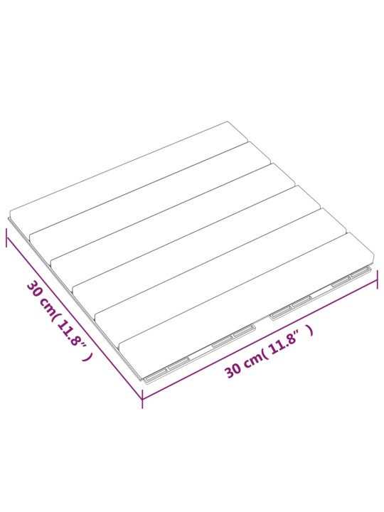 Terrassiplaadid 30 tk, 30 x 30 cm, tiikpuu, vertikaalne muster