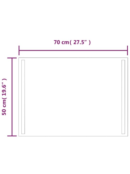 LED-vannitoapeegel, 50x70 cm