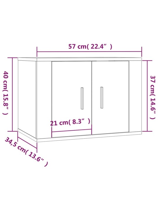 Seinale paigaldatav telerikapp, valge, 57 x 34,5 x 40 cm