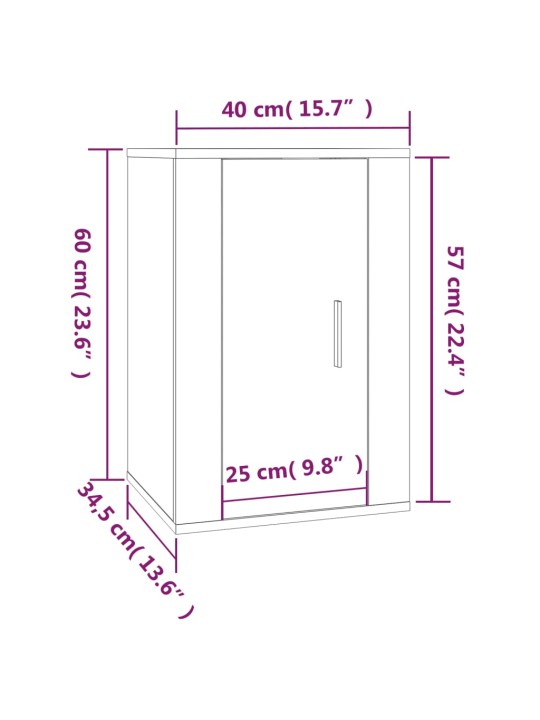 Seina telerikapid, 2 tk, sonoma tamm, 40x34,5x60 cm