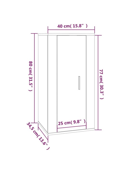 Seinale kinnitatav telerikapp, must, 40x34,5x80 cm