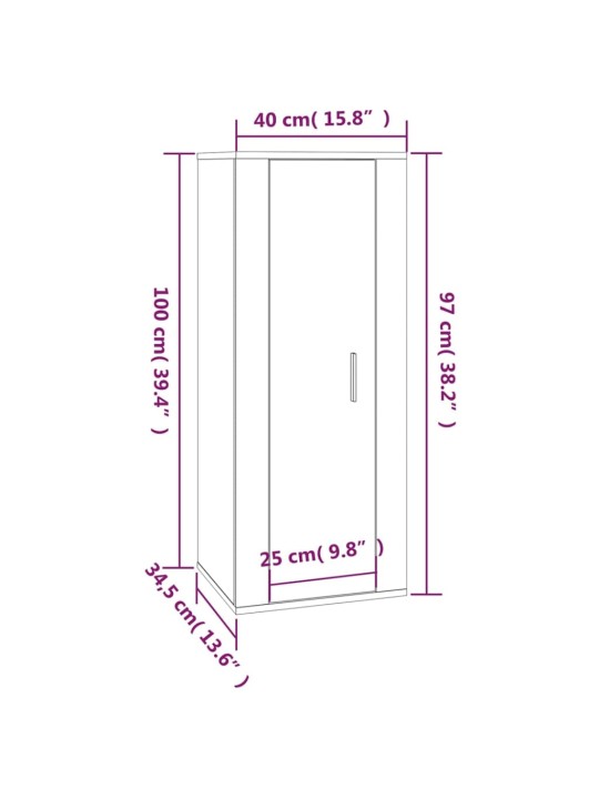 Seinale paigaldatav telerikapp, valge, 40x34,5x100 cm