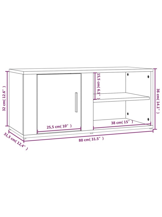 Telerikapid 2 tk, suitsutatud tamm, 80 x 31,5 x 36cm, tehispuit