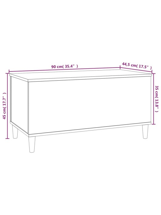 Kohvilaud, hall sonoma tamm, 90 x 44,5 x 45 cm, tehispuit