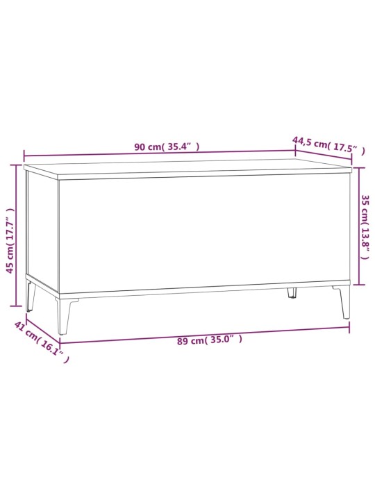 Kohvilaud, hall sonoma tamm, 90 x 44,5 x 45 cm, tehispuit