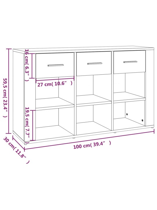 Puhvetkapp, must, 100 x 30 x 59,5 cm, tehispuit