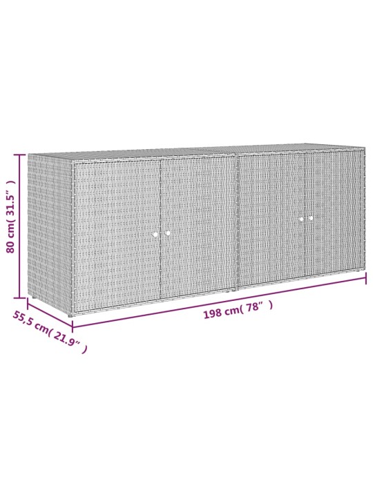 Aia hoiukapp, must, 198 x 55,5 x 80 cm, polürotang