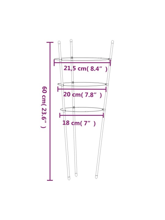 Aia taimetoed 3 rõngaga 5 tk roheline 60 cm teras