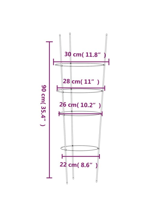 Aia taimetoed 4 rõngaga 5 tk roheline 90 cm teras