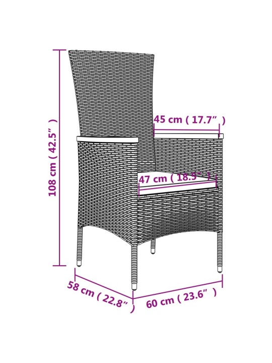 Aiatoolid istmepatjadega 2 tk, polürotang, must