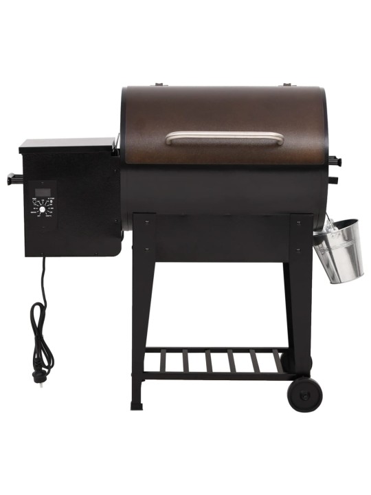 Pelletgrill alumise riiuliga, must, 94 cm, raud