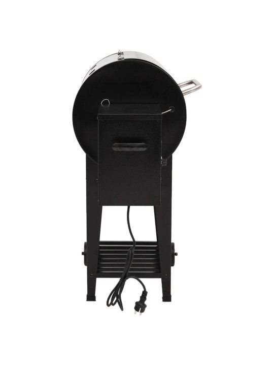 Pelletgrill alumise riiuliga, must, 94 cm, raud