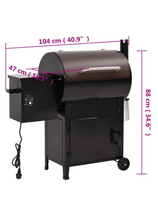 Korstnaga pelletgrill, must, 104 cm, raud