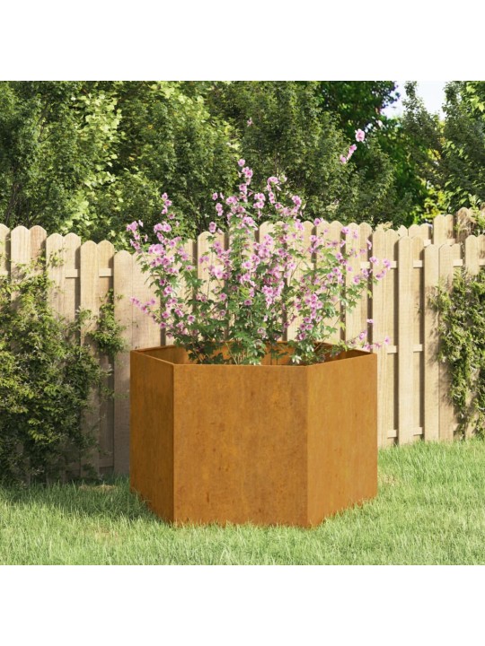 Taimekast, rooste, 60x60x45 cm, corten teras