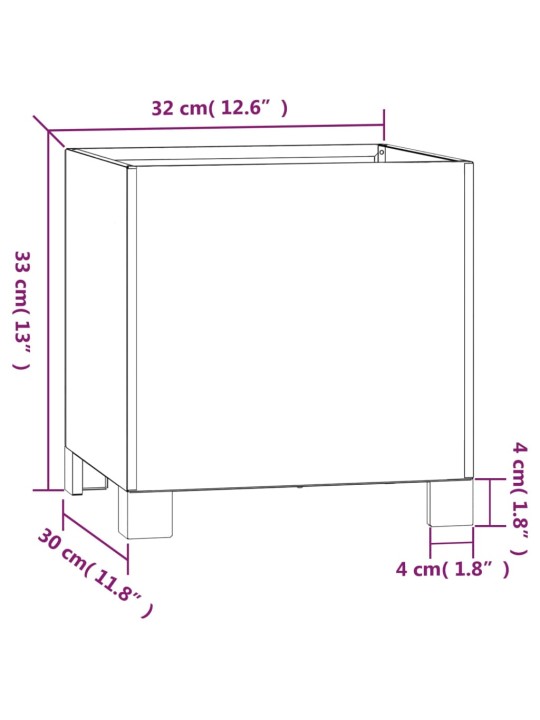 Jalgadega taimekast, rooste, 32x30x33 cm, corten teras