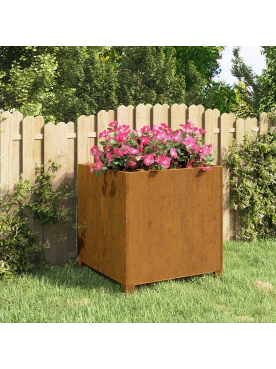 Jalgadega taimekast, rooste, 49x47x50 cm, corten teras