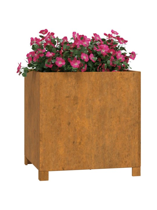 Jalgadega taimekastid, 2 tk, rooste, 49x47x50 cm, corten teras