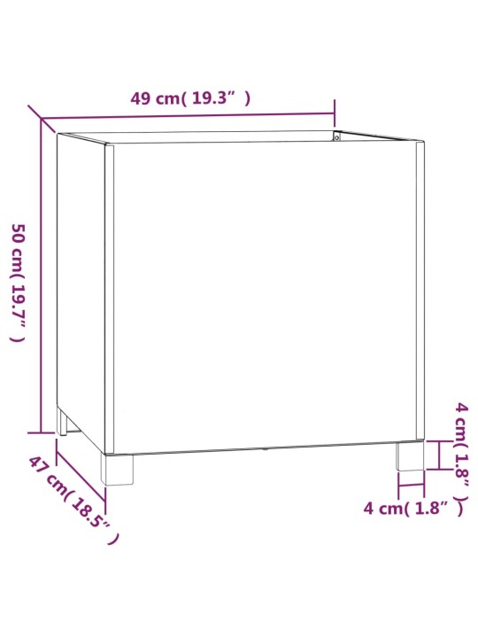 Jalgadega taimekastid, 2 tk, rooste, 49x47x50 cm, corten teras