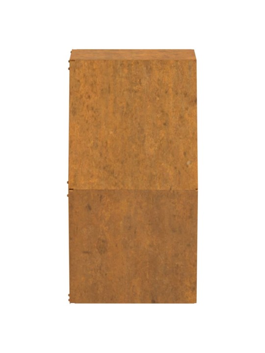 Seina taimekastid 2 tk, rooste, corten teras, 30x10x25 cm