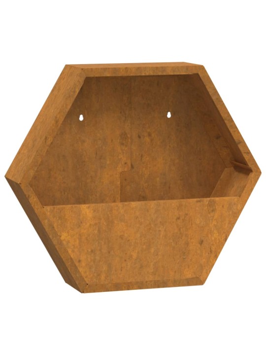 Seina taimekastid 2 tk, rooste, corten teras, 46x10x40 cm