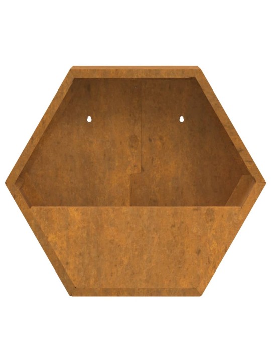 Seina taimekastid 2 tk, rooste, corten teras, 46x10x40 cm