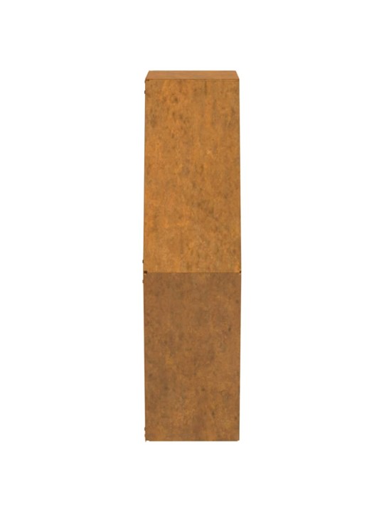 Seina taimekastid 2 tk, rooste, corten teras, 46x10x40 cm