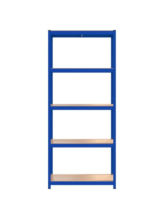 5-tasandilised riiulid 2 tk sinine, teras ja tehispuit