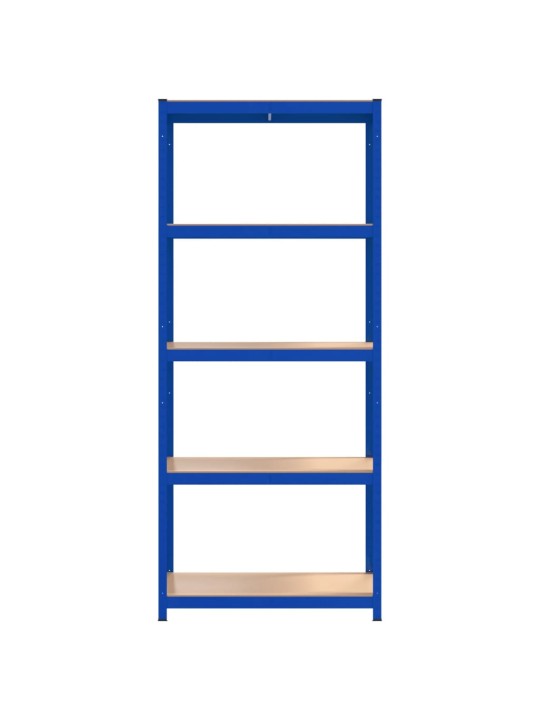 5-tasandilised riiulid 2 tk sinine, teras ja tehispuit
