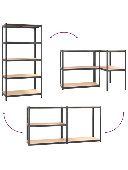 5-tasandilised riiulid 5 tk antratsiithall, teras ja tehispuit