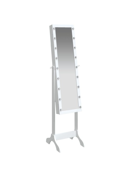 Eraldiseisev peegel led-tuledega, valge, 34 x 37 x 146 cm