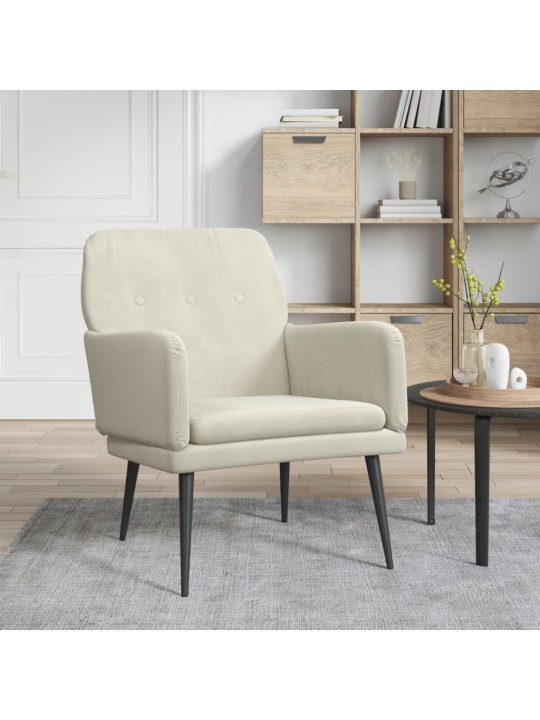 TUGITOOL, KREEMJAS, 62 X 79 X 79 CM, SAMET