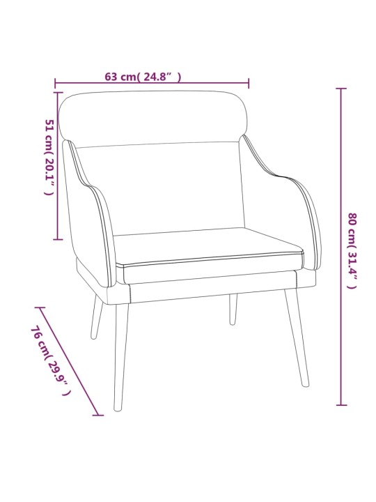 Tugitool, helehall, 63 x 76 x 80 cm, samet