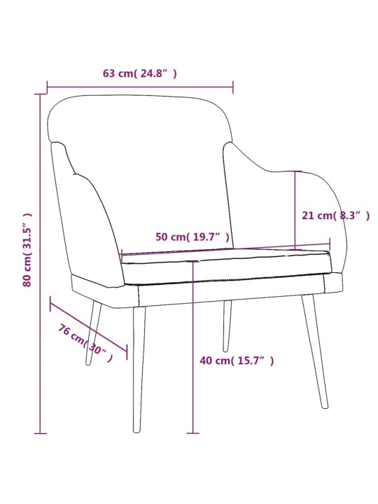 Tugitool, tumehall, 63 x 76 x 80 cm, samet