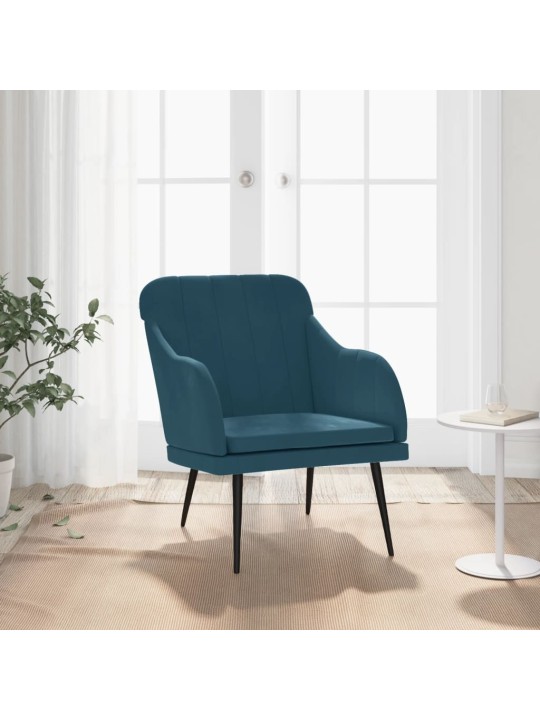 Tugitool, sinine, 63 x 76 x 80 cm, samet