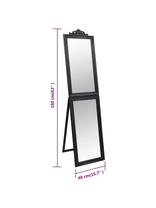 Eraldiseisev peegel, must, 40 x 160 cm