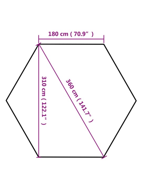 Kuusnurkne pop-up kokkupandav telk, 3,6x3,1 m, pruunikashall