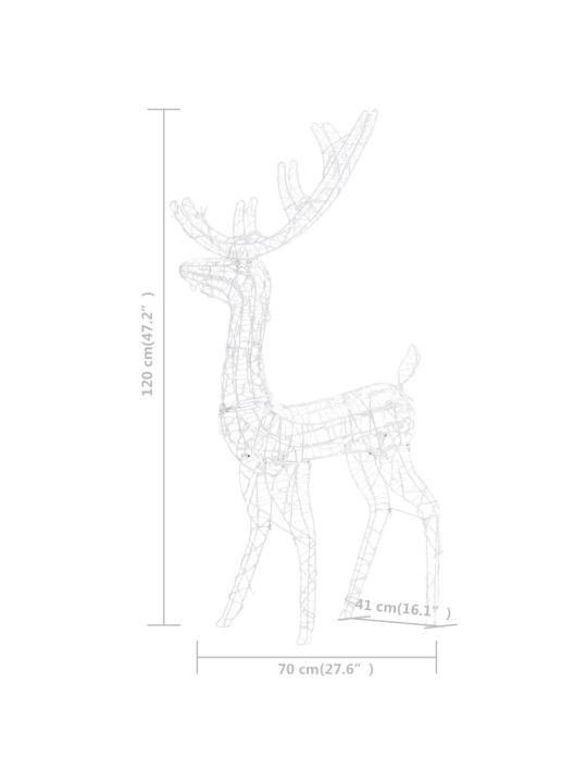 Akrüülist põhjapõdrad, 2 tk, 120 cm, mitmevärviline