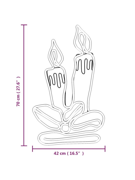 Jõuluküünalde figuur 144 LEDiga, 2 tk, 70x42 cm